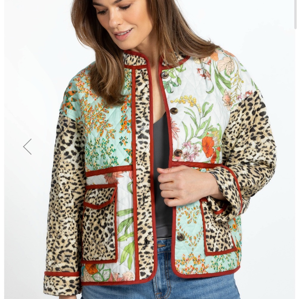 NWT Jonny Was Floral and Leopard Print Women's Jacket